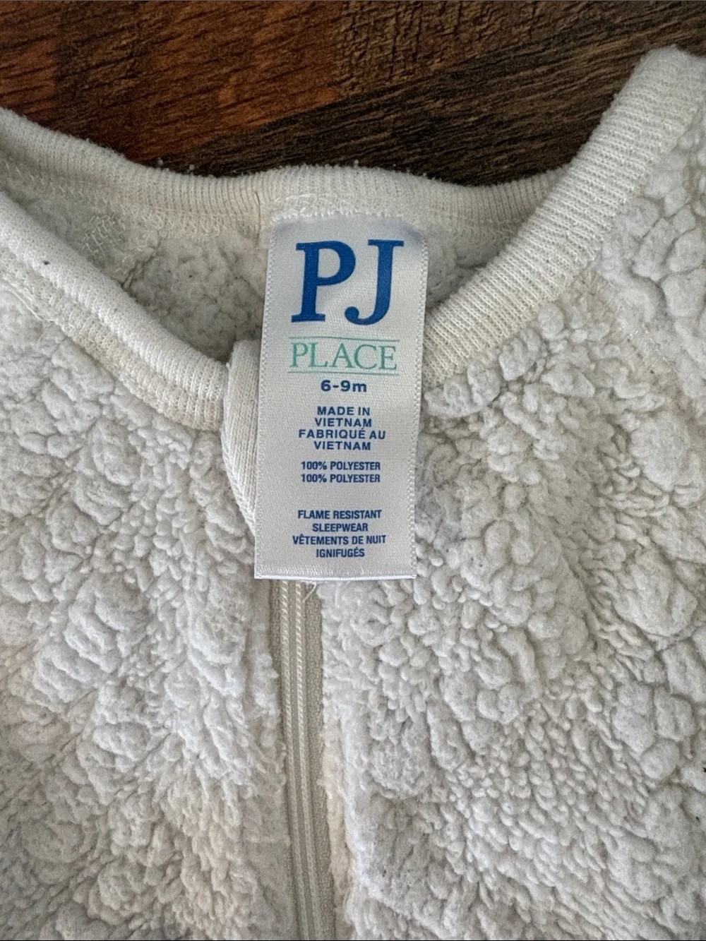 The Children's Place Cream Quilted Plush Footed One-Piece
